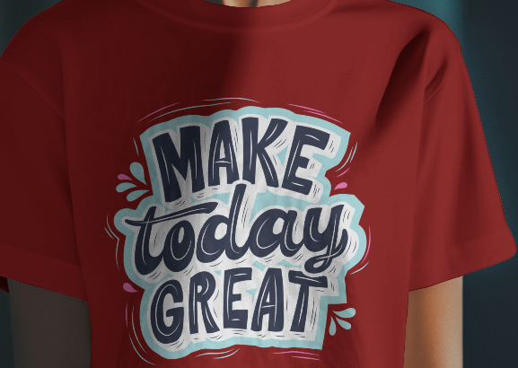 MEN'S MAKE TODAY GREAT GRAPHIC PRINTED MAROON REGULAR FIT T-SHIRT