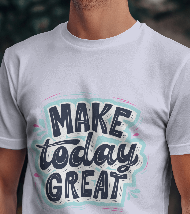 MEN'S MAKE TODAY GREAT GRAPHIC PRINTED LAVENDER REGULAR FIT T-SHIRT