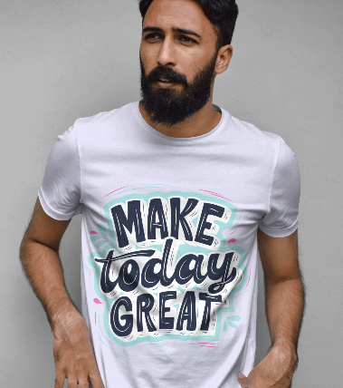 MEN'S MAKE TODAY GREAT GRAPHIC PRINTED LAVENDER REGULAR FIT T-SHIRT