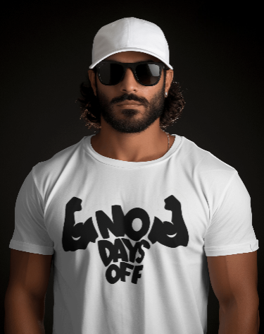 MEN'S NO DAYS OF FOR GYM BOY'S GRAPHIC PRINTED WHITE REGULAR FIT T-SHIRT