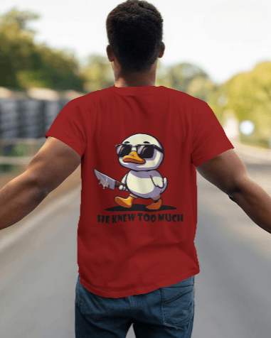 MEN'S KILLER DUCK MERCH GRAPHIC PRINTED MAROON REGULAR FIT T-SHIRT